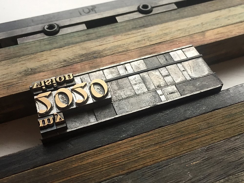 Letterpress printing with vintage type
