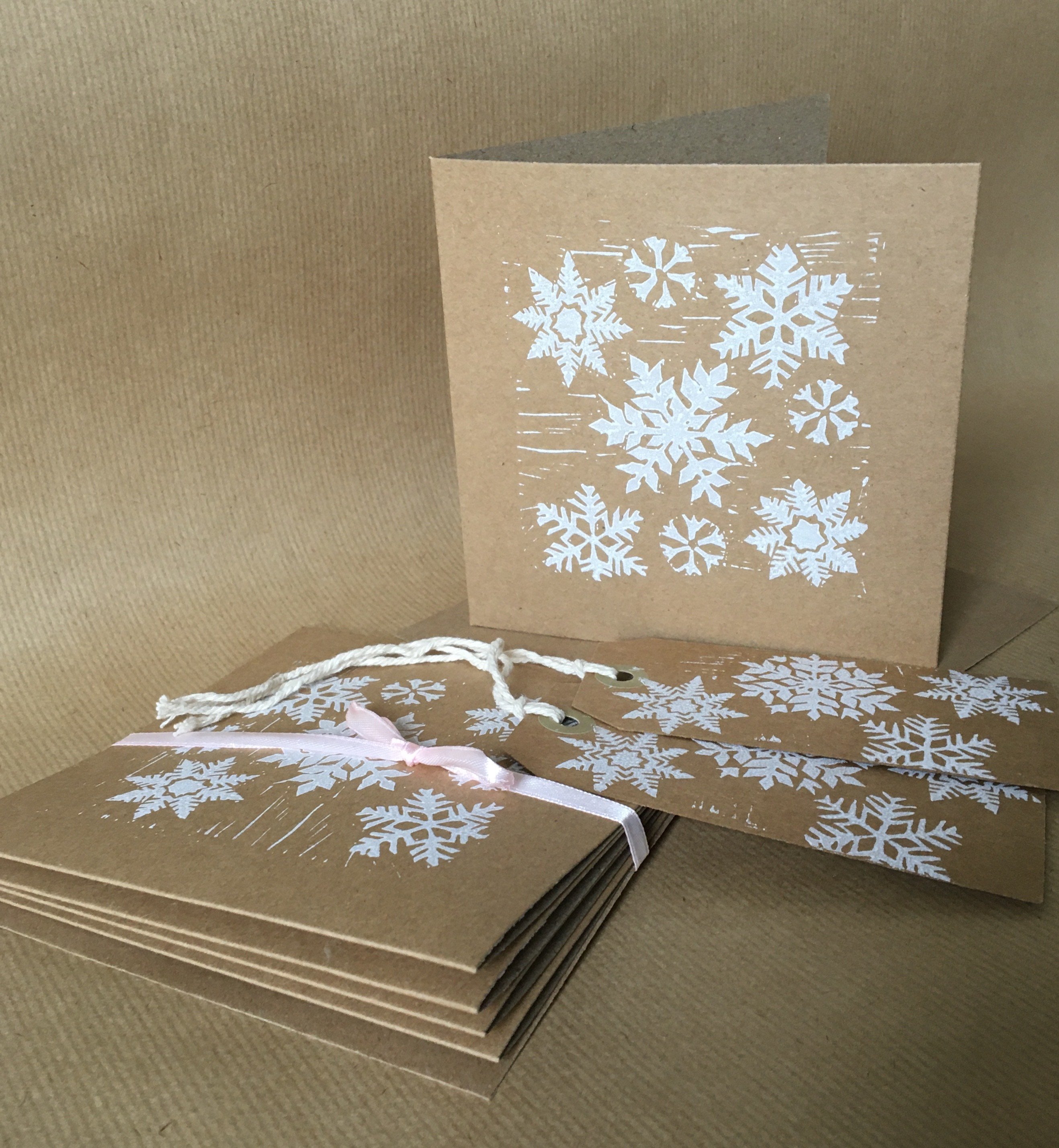 Lino print your own cards and gift tags