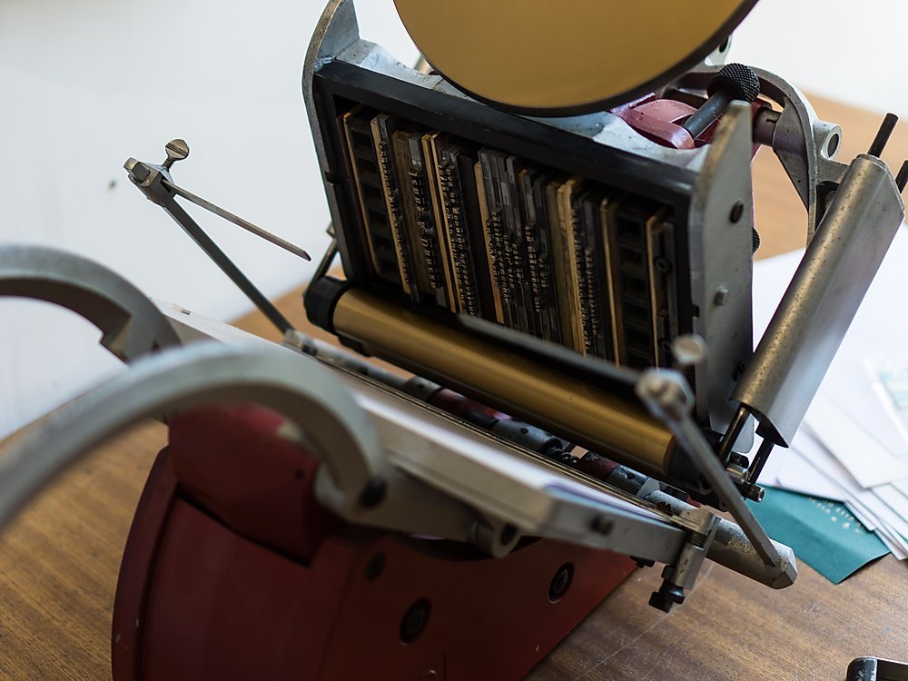 Letterpress printing with vintage type