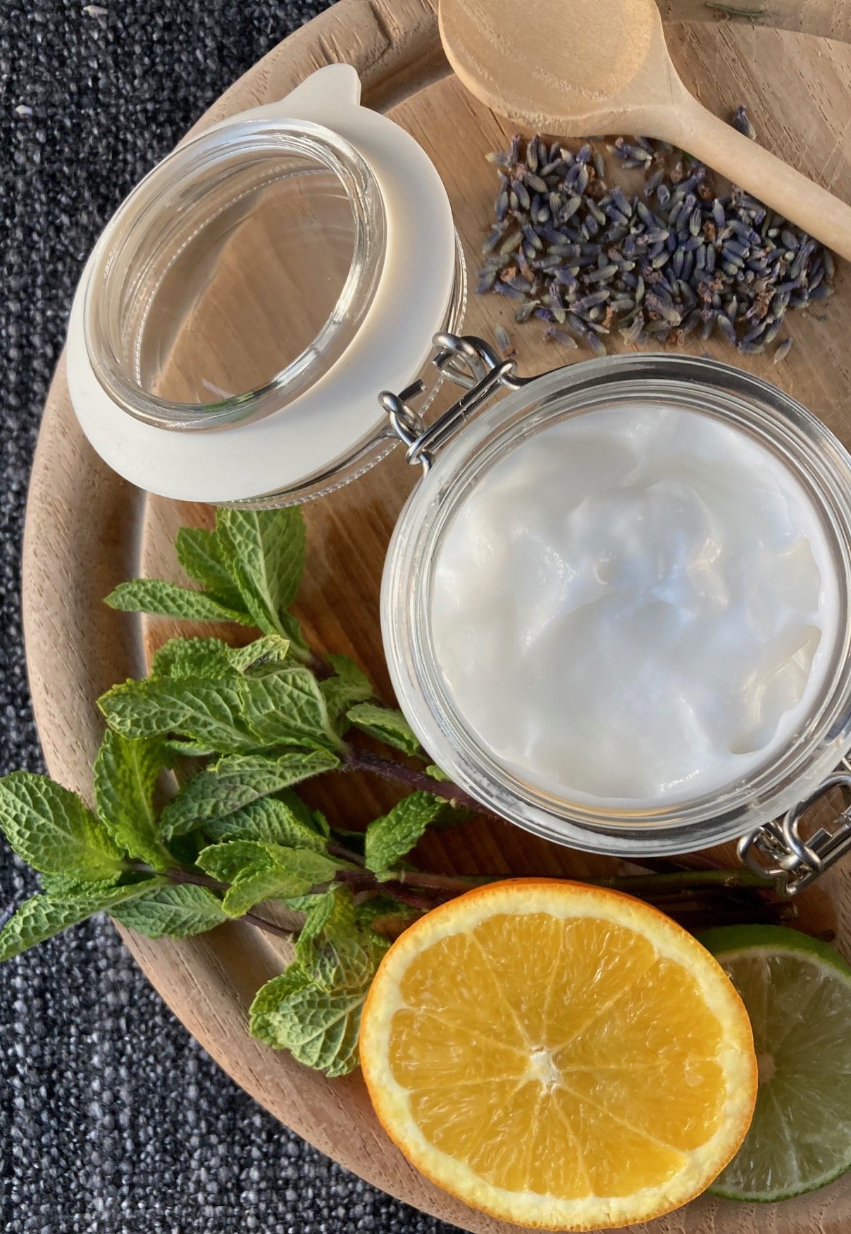 Blend three body creams using pure essential oils