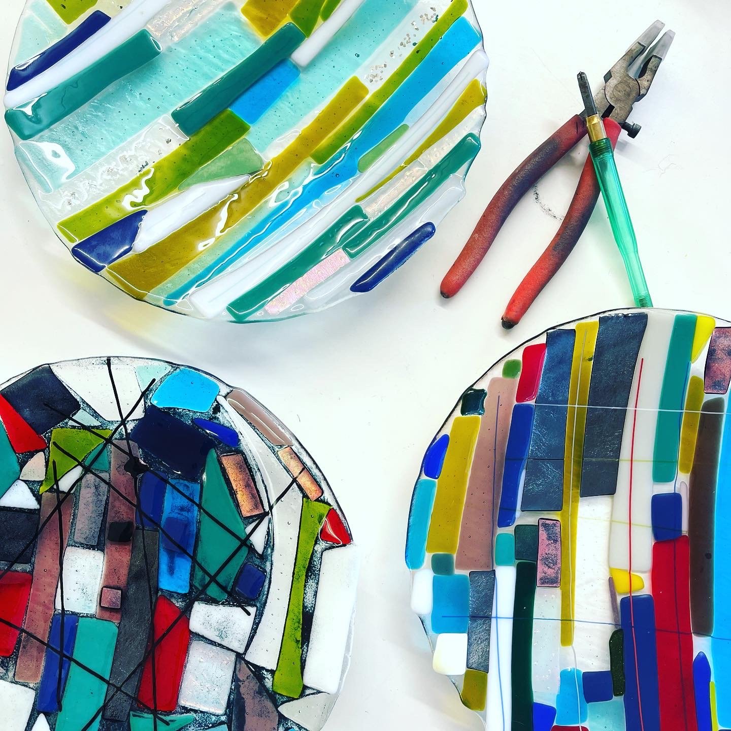 1 Day beginners Fused Glass Wall Panel - Vessels class