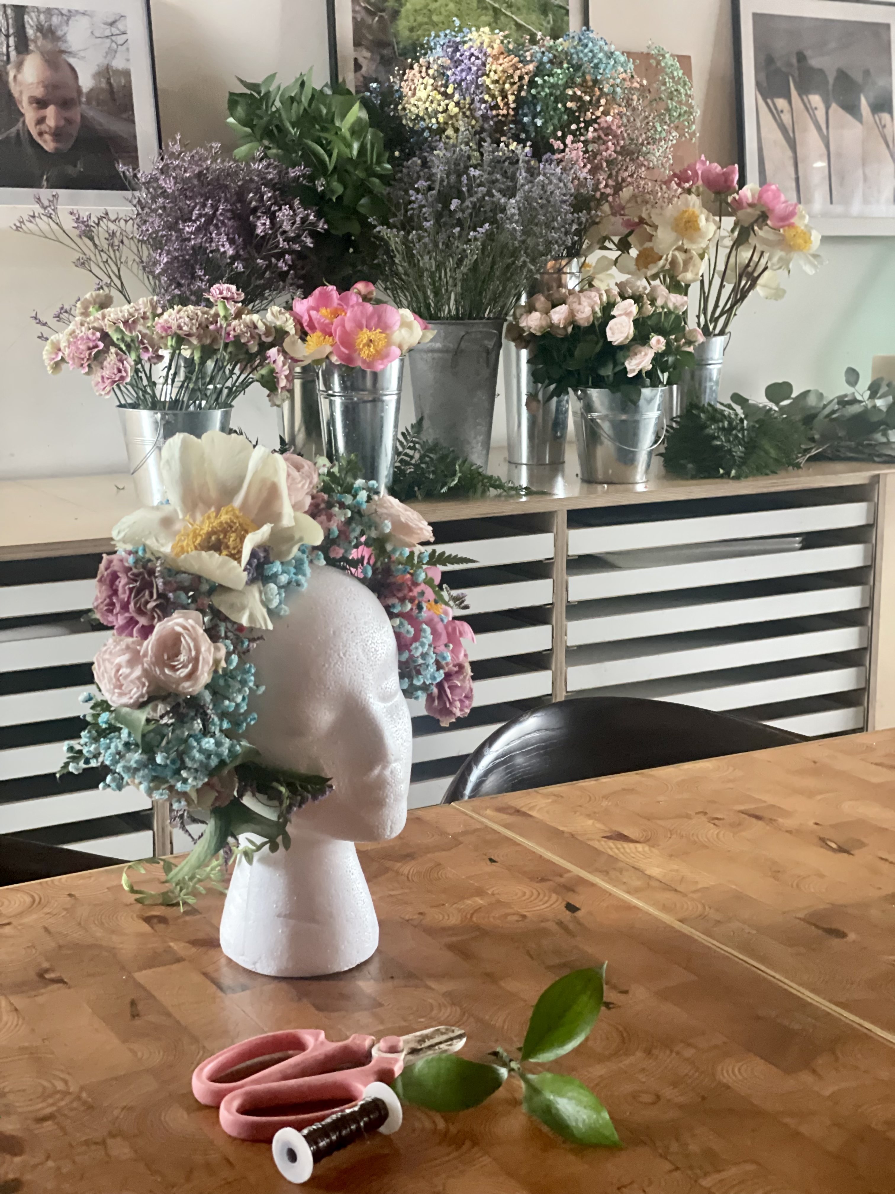 Flower Crown workshop at Copper Beech Cafe, Dulwich
